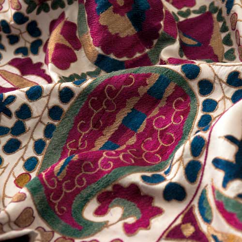  【スザニ】ウズベキスタン共和国　砂漠のオアシスで生まれた鮮やかな刺繍