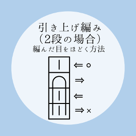 棒針編み【引き上げ編み（2段の場合）編んだ目をほどく方法】の編み方をイラストで解説！