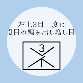 棒針編み【左上3目一度に3目の編み出し増し目】の編み方をイラストで解説！