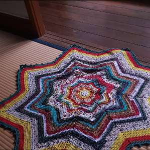 残りコットン糸と100均で気に入った糸を買って作った星形のやつ。用途もよくわからずどうするかなと思ってたら、友達がもらってくれた。